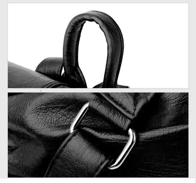 High Quality Leather Backpacks Vintage Female Shoulder Bag