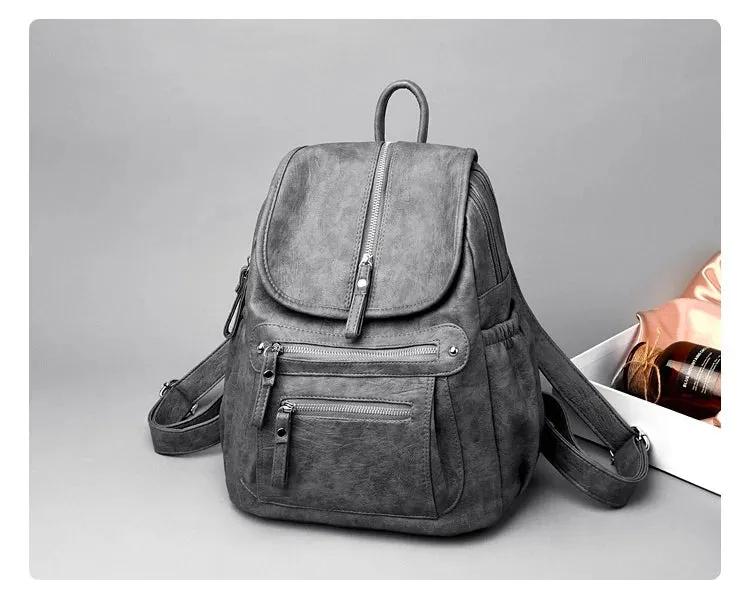 High Quality Leather Backpacks Vintage Female Shoulder Bag