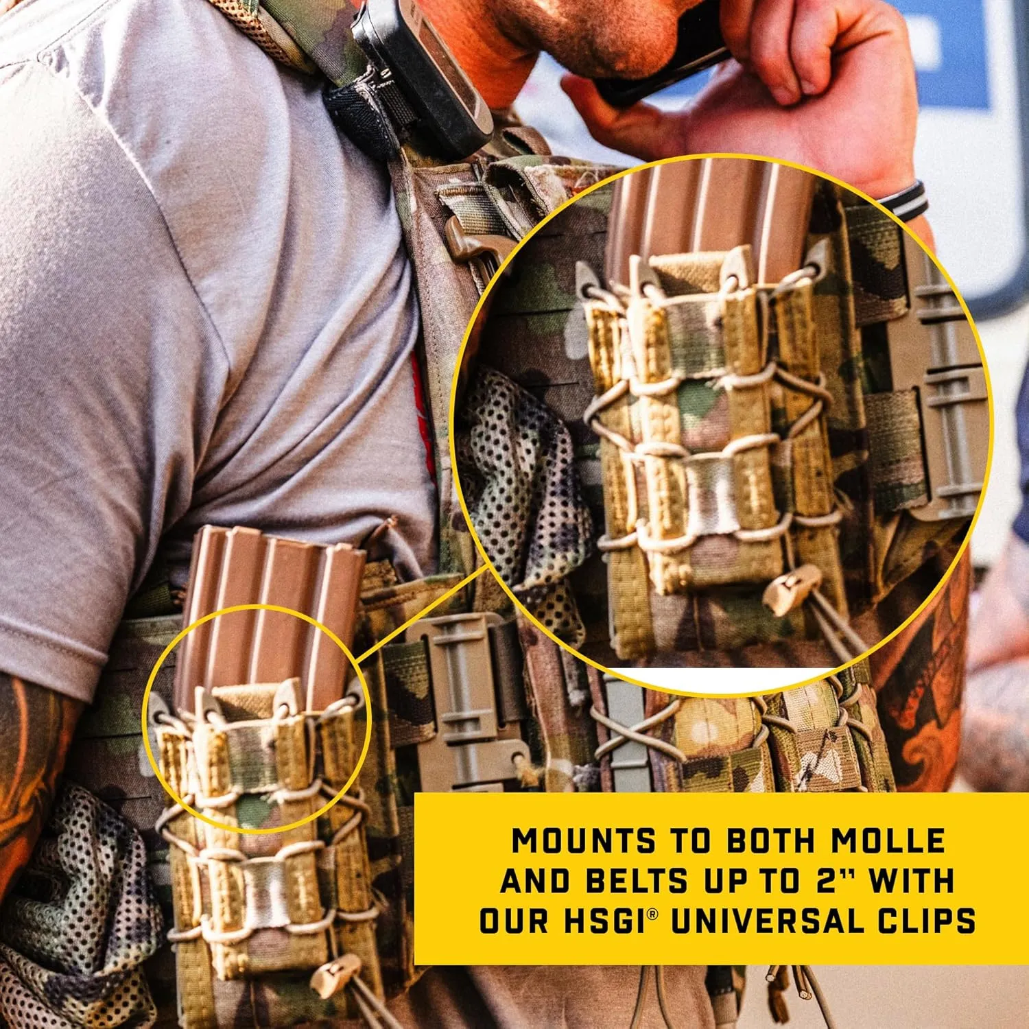 High Speed Gear Double Decker Taco Pouch | Double Stack Magazine Holster for Rifles and Pistols | MOLLE Compatible for Rapid Response