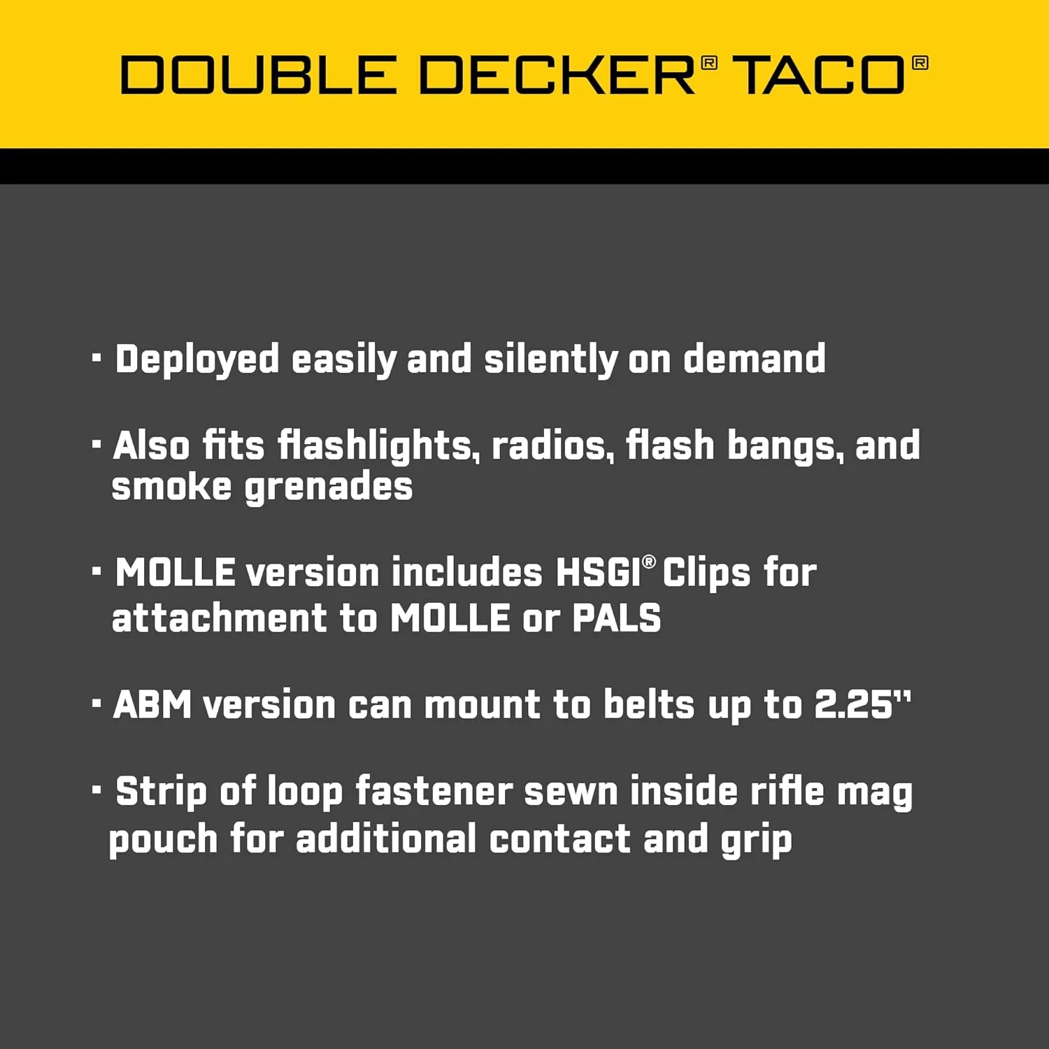 High Speed Gear Double Decker Taco Pouch | Double Stack Magazine Holster for Rifles and Pistols | MOLLE Compatible for Rapid Response