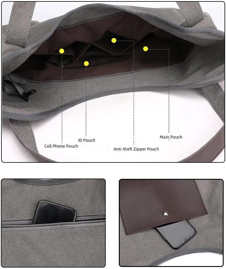 Hobo Shoulder Purse Roomy Crossbody Canvas Messenger Satchel Tote Purse Tote Handbag for Women