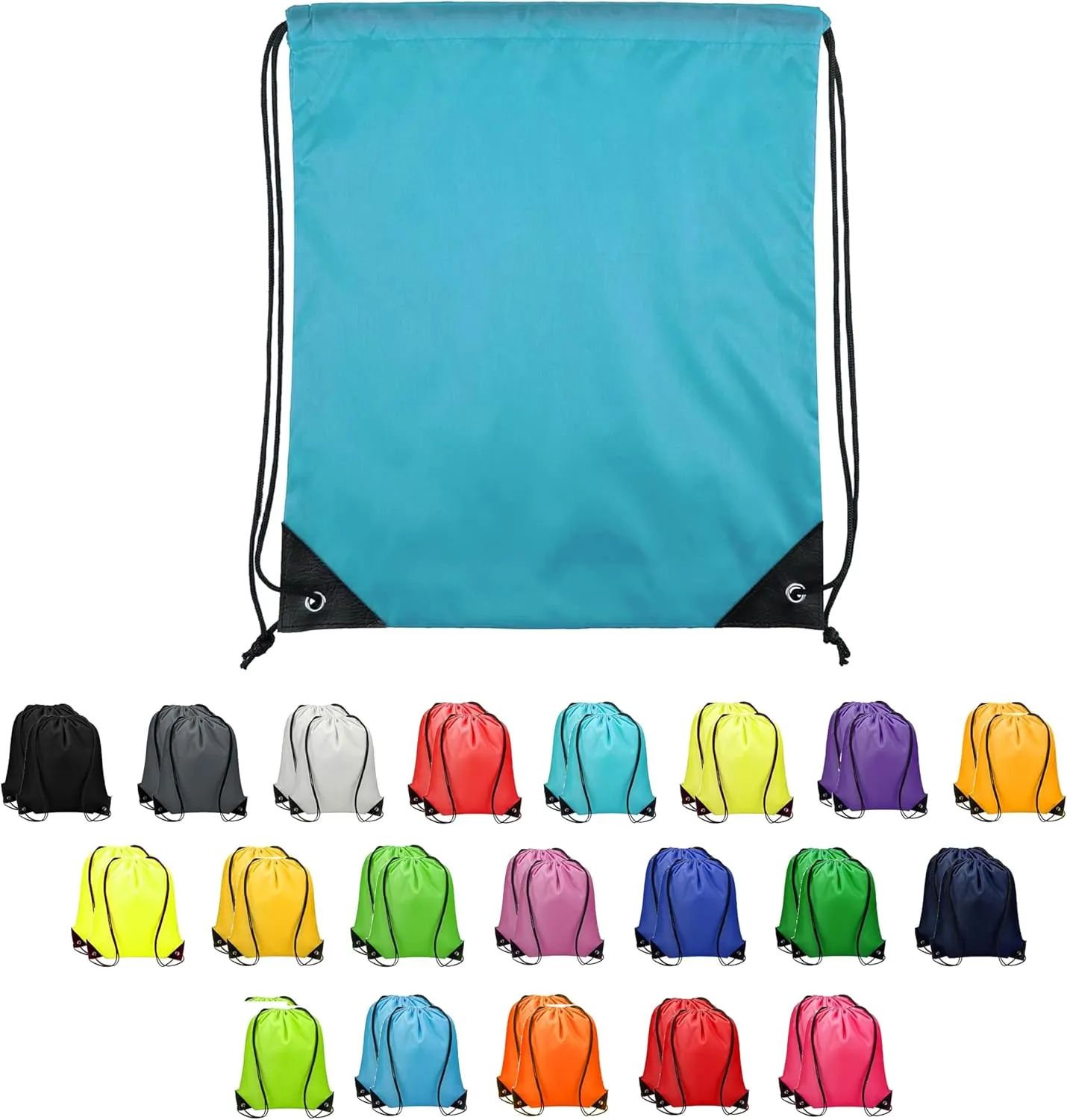 Hogg Nylon Backpack Drawstring Bag (40 Pack), Bulk Bags, 20 Colors of 2 Drawstring Backpack, Draw String Bag Bulk Items, Gym Drawstring Bags, Homeless Care Package Supplies Bulk, Cinch Bag