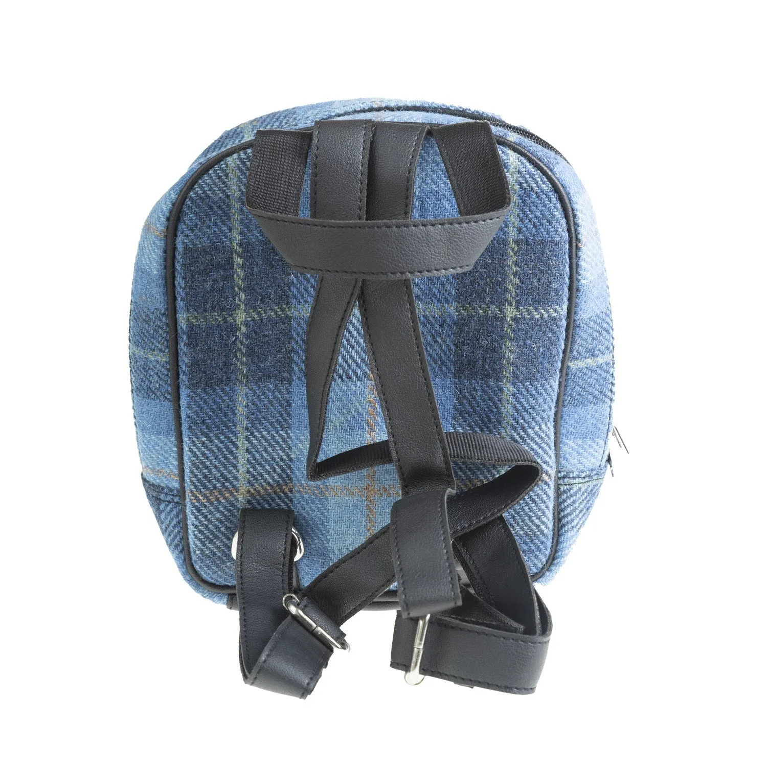 Ht Vegan Leather Small Backpack Blue Check / Black