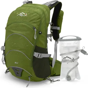 Hydration Pack,20L Hydration Backpack, Hiking Internal Frame Backpacks with 2L Hydration Water Bladder and Rain Cover, for Cycling,Camping, Hunting,Ski, Snow for Men, Women (dark green)