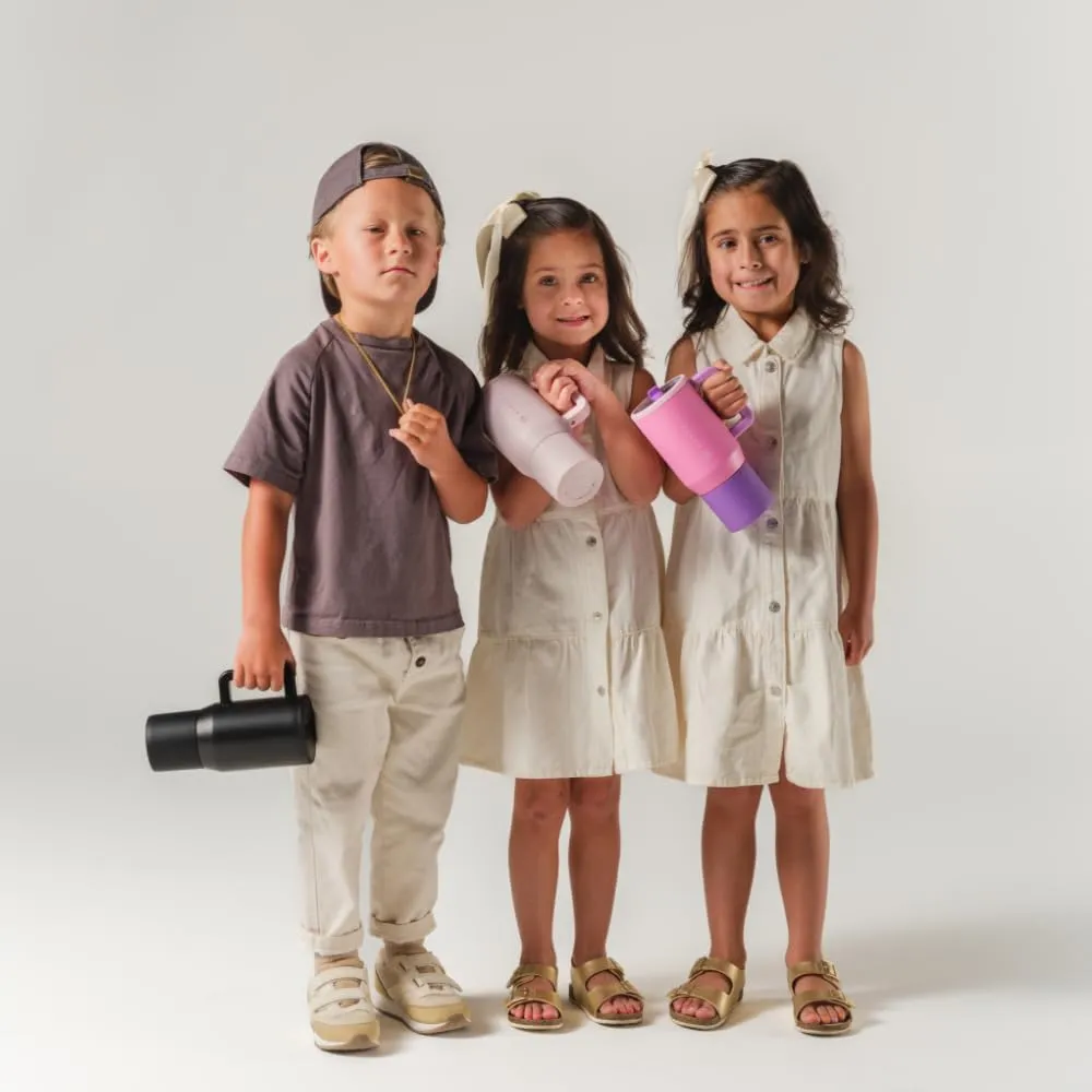 HydroJug Kids - 20 oz Insulated Kids Water Bottle with Flip Straw & Handle | Leak-Proof & Durable | Perfect for School, Sports, Lunch, Travel & Camp, Butter