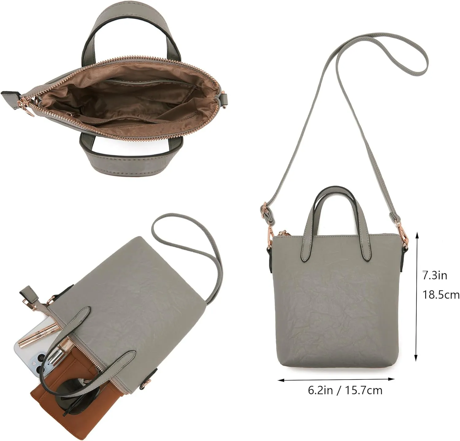 Idesort Medium Backpack Purse for Women Convertible Travel Soft Backpacks Ladies Purse set with Wallet and Crossbody Bags