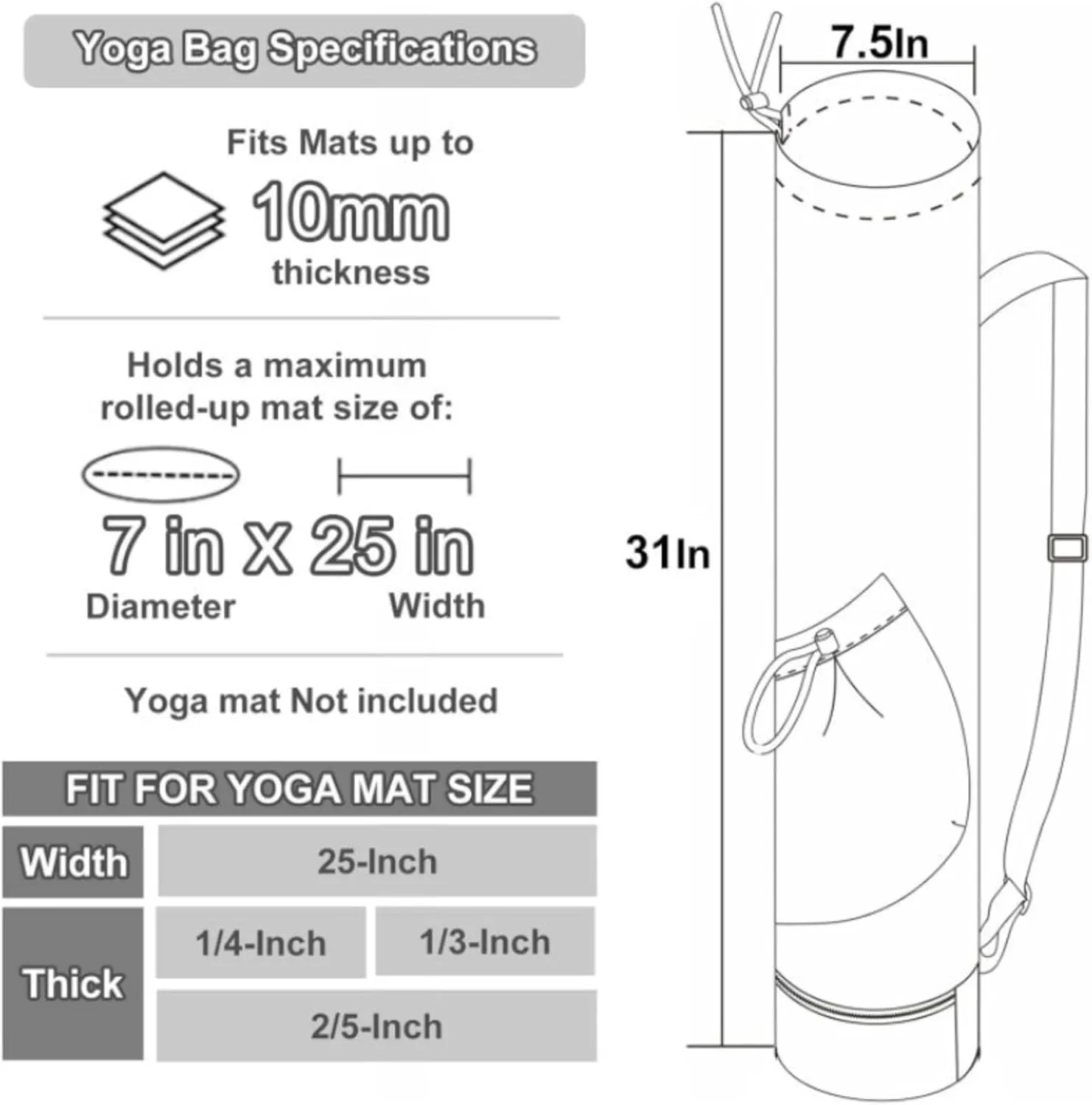 in Stock Amazon New Yoga mat Portable Backpack Multifunctional Travel Bag Sports Gym Bag Yoga mat Bag