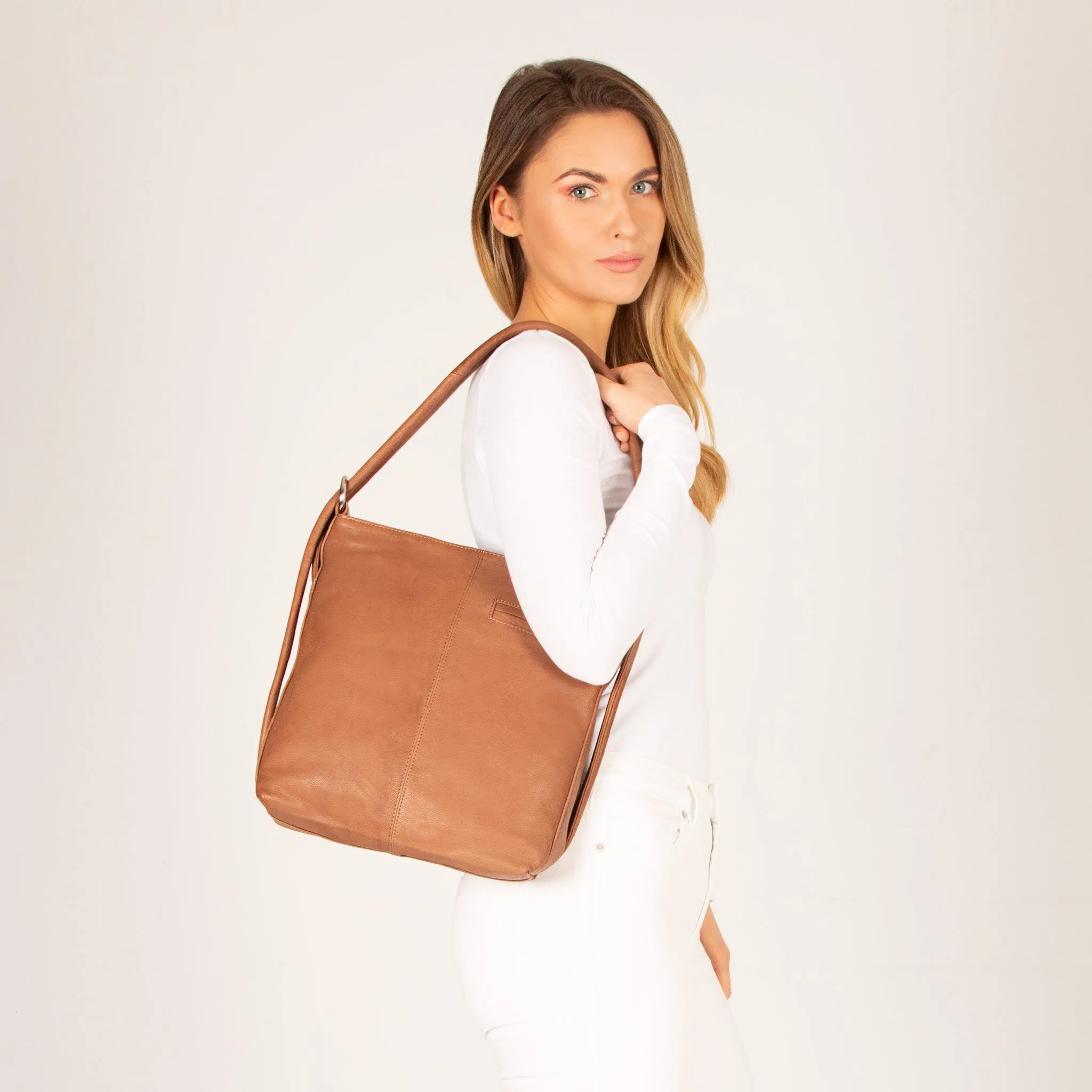 Indiana Leather Convertible Handbag Backpack - Large