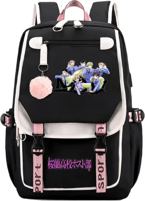 ISaikoy Anime Ouran High School Host Club Backpack Shoulder Bag Bookbag Student School Bag Daypack Satchel B1