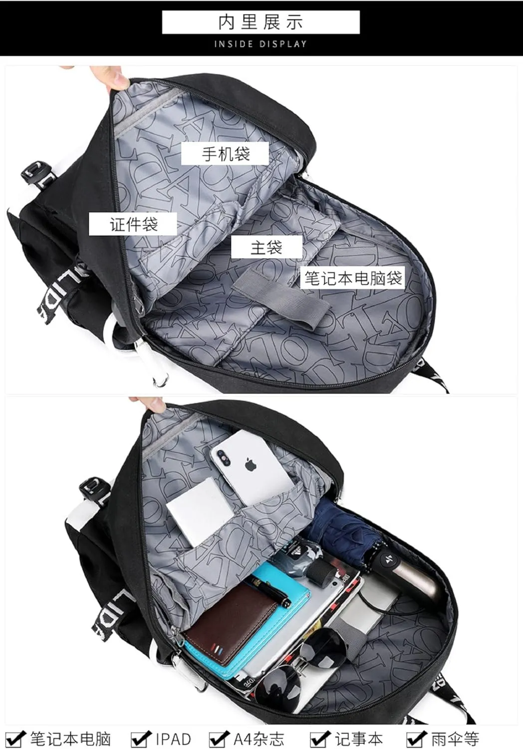 ISaikoy Anime Ouran High School Host Club Backpack Shoulder Bag Bookbag Student School Bag Daypack Satchel C11