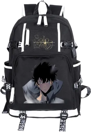 ISaikoy Anime Solo Leveling Backpack Bookbag Daypack School Bag Laptop Bag with USB Charging Port 10