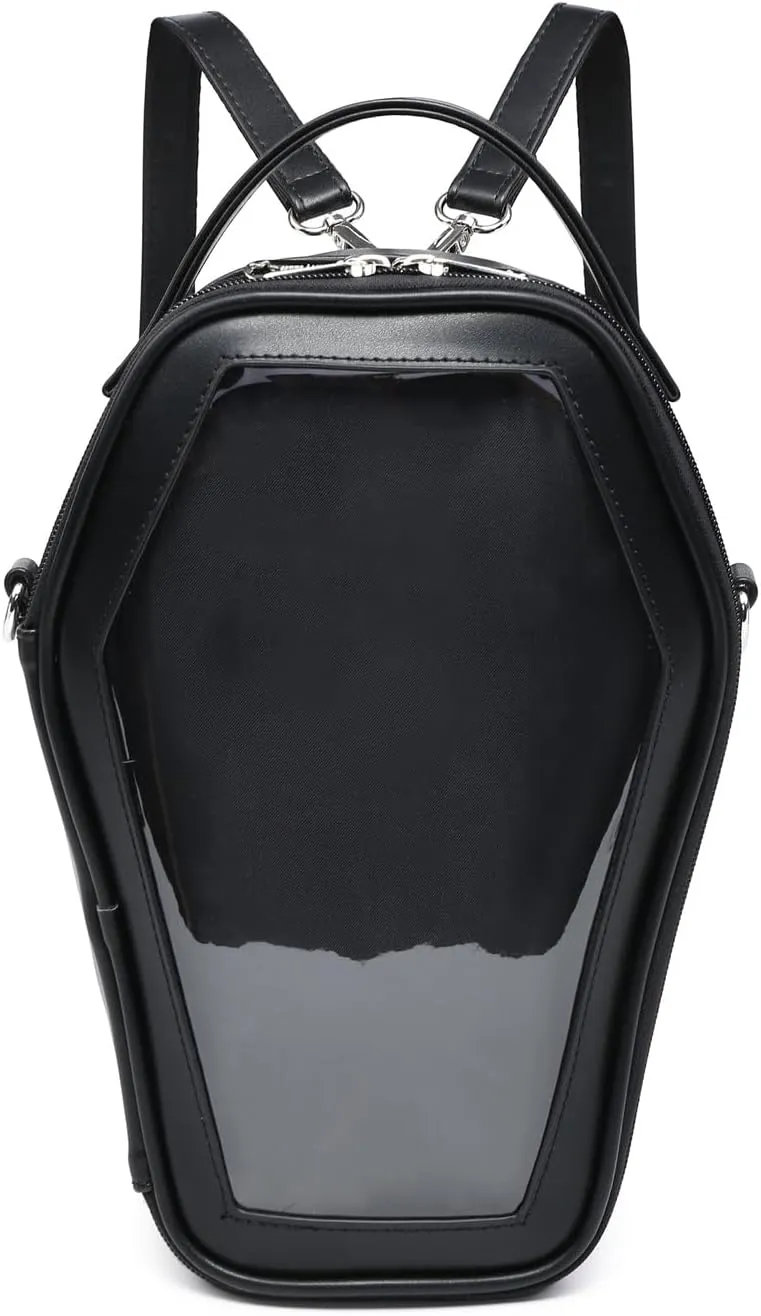 Ita Bag Backpack Gothic Coffin Shape Fashion Purses and Handbags Halloween JK Bags Detachable Cross Straps
