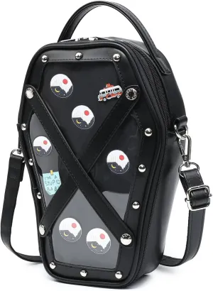 Ita Bag Backpack Gothic Coffin Shape Fashion Purses and Handbags Halloween JK Bags Detachable Cross Straps