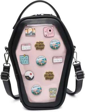 Ita Bag Backpack Gothic Coffin Shape Fashion Purses and Handbags Halloween JK Bags Detachable Cross Straps