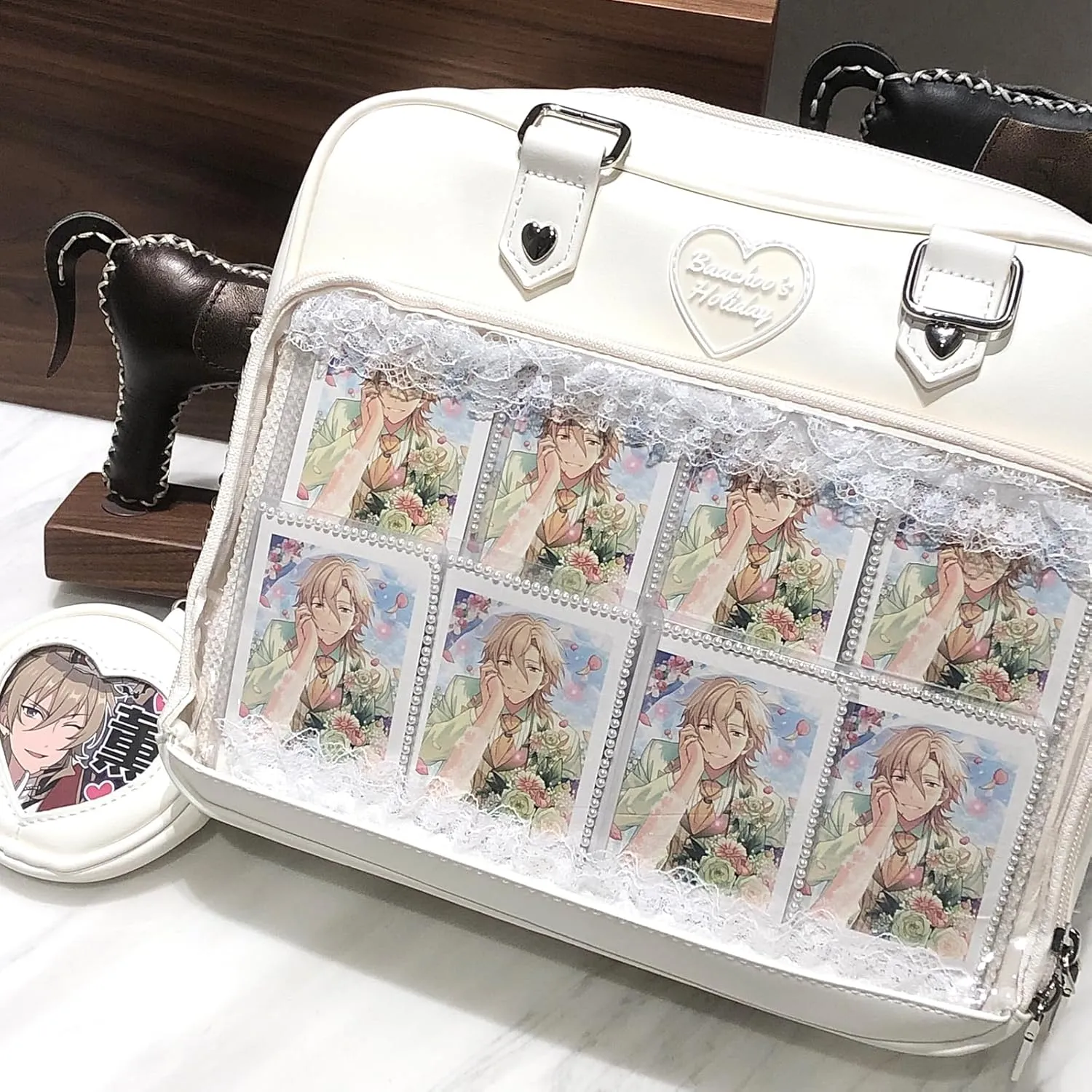 Ita Bag Crossbody Handbags Kawaii Shoulder Purse Square Backpack with Insert Anime Pins Display