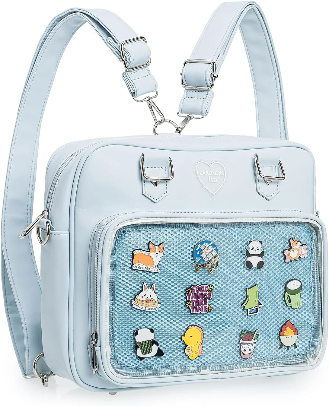 Ita Bag Crossbody Handbags Kawaii Shoulder Purse Square Backpack with Insert Anime Pins Display