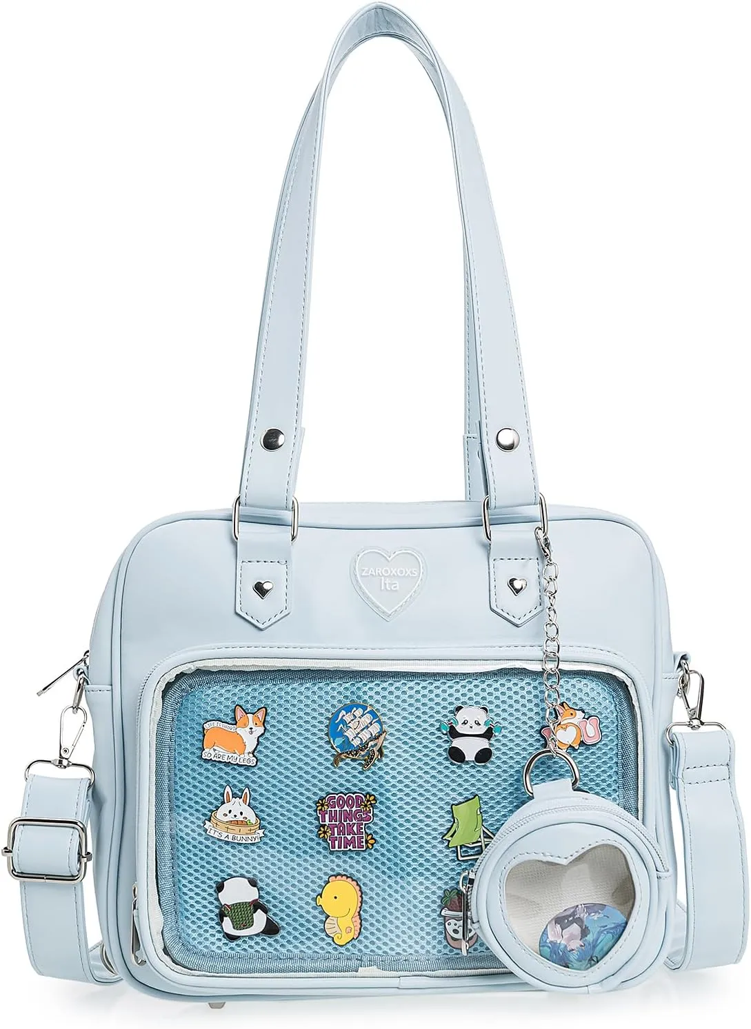 Ita Bag Crossbody Handbags Kawaii Shoulder Purse Square Backpack with Insert Anime Pins Display