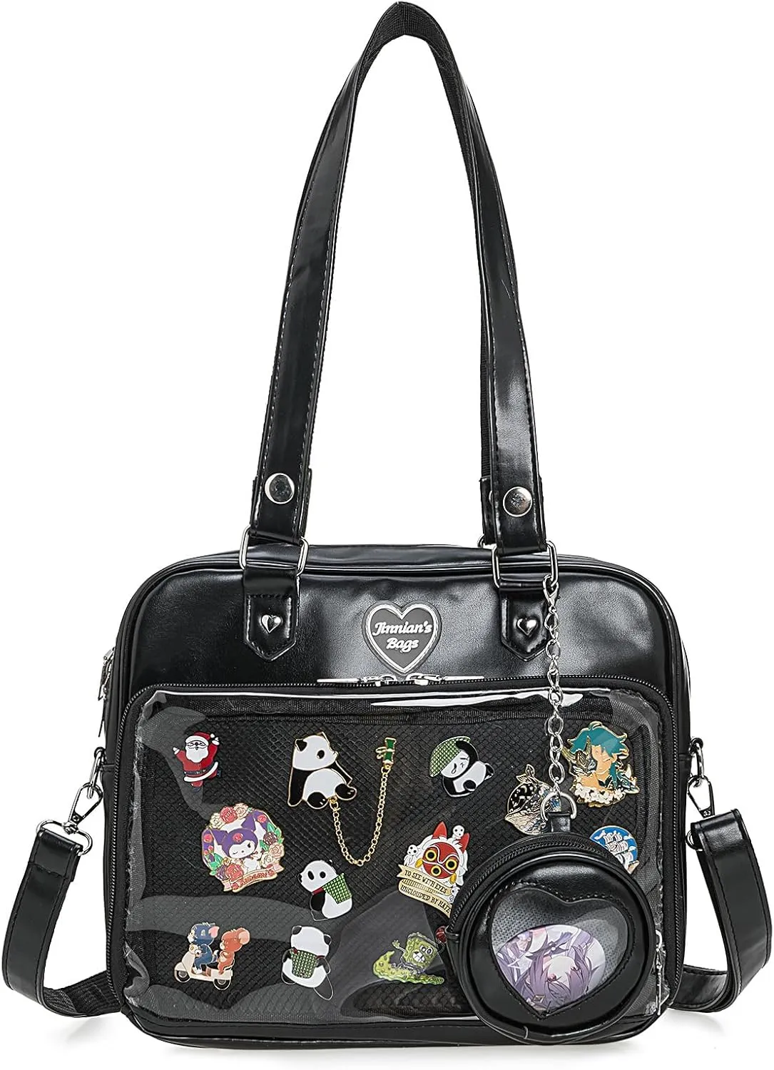 Ita Bag Crossbody Handbags Kawaii Shoulder Purse Square Backpack with Insert Anime Pins Display