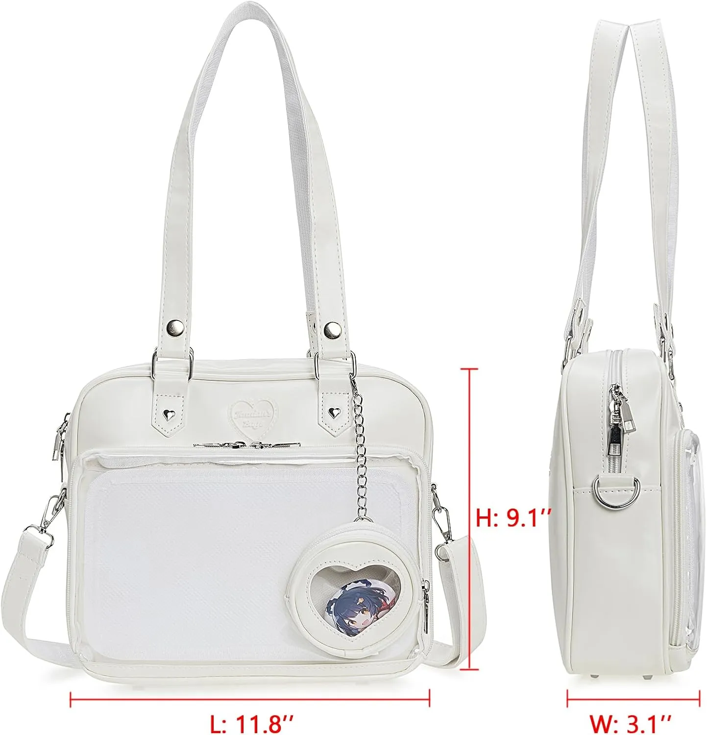 Ita Bag Crossbody Handbags Kawaii Shoulder Purse Square Backpack with Insert Anime Pins Display