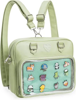 Ita Bag Crossbody Handbags Kawaii Shoulder Purse Square Backpack with Insert Anime Pins Display