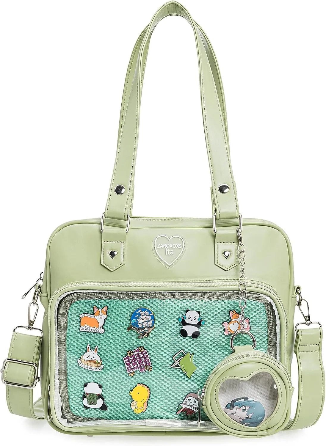 Ita Bag Crossbody Handbags Kawaii Shoulder Purse Square Backpack with Insert Anime Pins Display