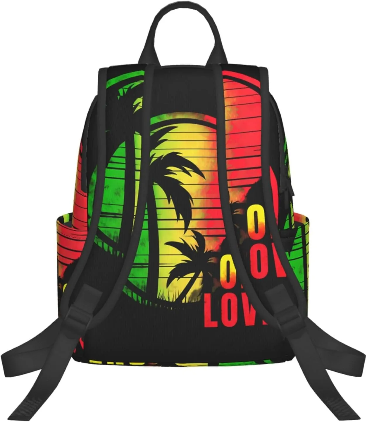 Jamaica One Loves Jamaican Pride Sunset Casual Backpacks Laptop Backpack Outdoor Travel Rucksack Sport Carry-On Daypack Lightweight Bag with Multi-Pockets