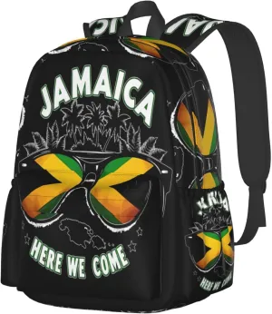 Jamaica Vacation Here We Come Laptop Backpack Work Travel Backpacks Business Rucksack Casual Outdoor Daypack with Adjustable Strap Bags for Sports Office Gym Hiking