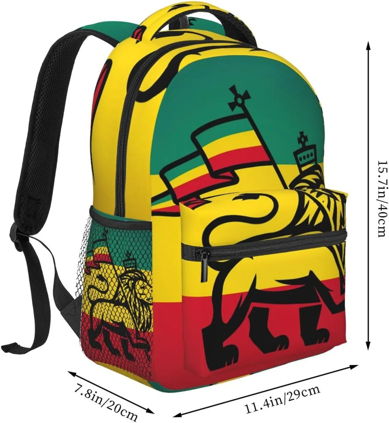 Jamaican Flag Rasta Reggae Judah Lion Backpacks 15in Laptop Backpack Multipurpose Double Shoulder Bag For Men Women Gifts