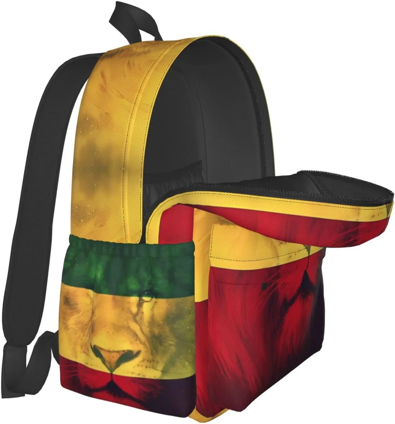 Jamaican Rasta Lion Flag Laptop Backpack Work Travel Backpacks Business Rucksack Casual Outdoor Daypack with Adjustable Strap Bags for Sports Office Gym Hiking