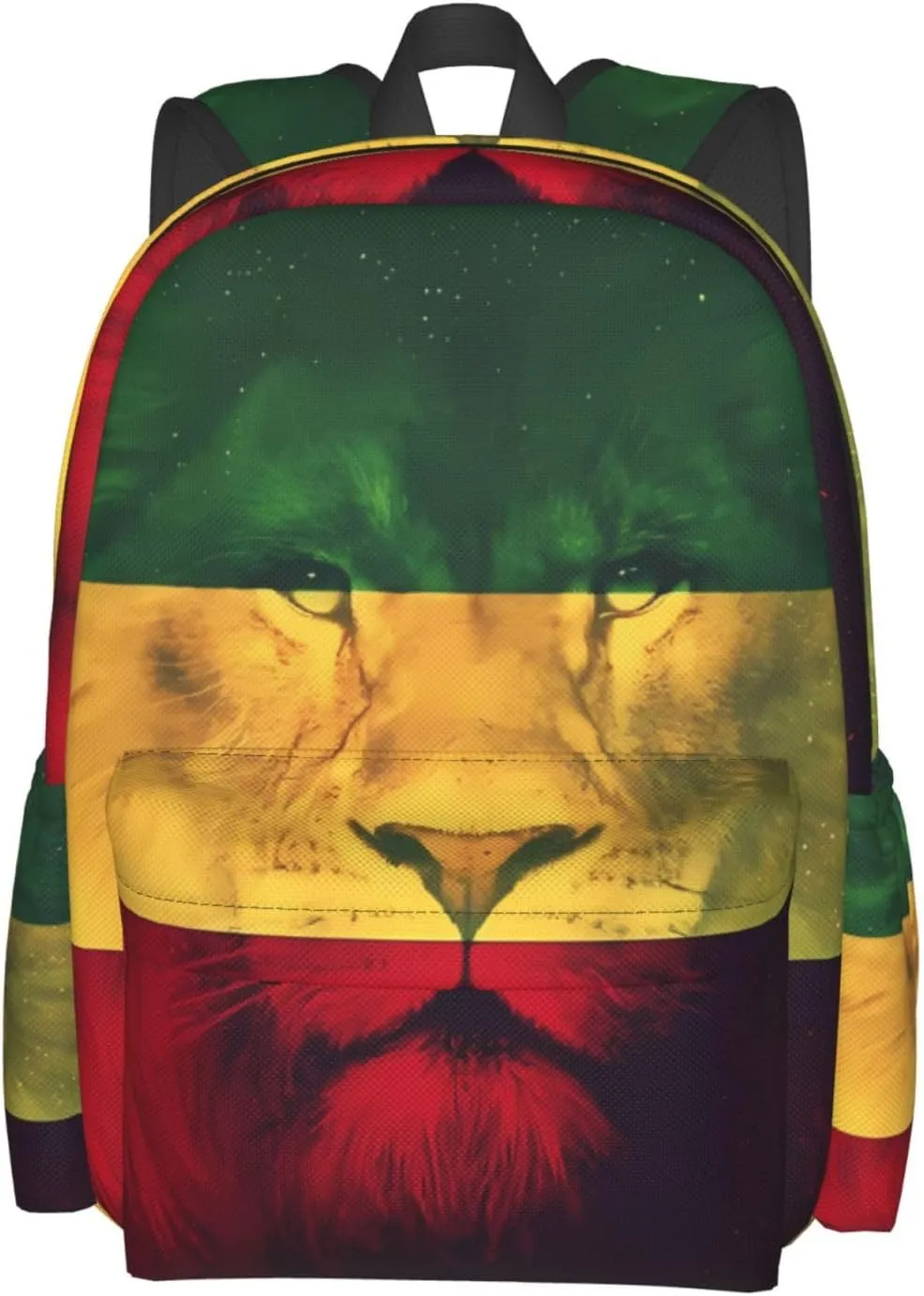 Jamaican Rasta Lion Flag Laptop Backpack Work Travel Backpacks Business Rucksack Casual Outdoor Daypack with Adjustable Strap Bags for Sports Office Gym Hiking