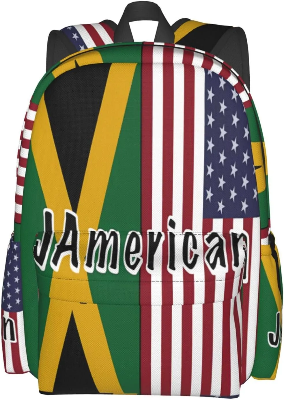 Jamaican Roots And American Flag Laptop Backpack Work Travel Backpacks Business Rucksack Casual Outdoor Daypack with Adjustable Strap Bags for Sports Office Gym Hiking