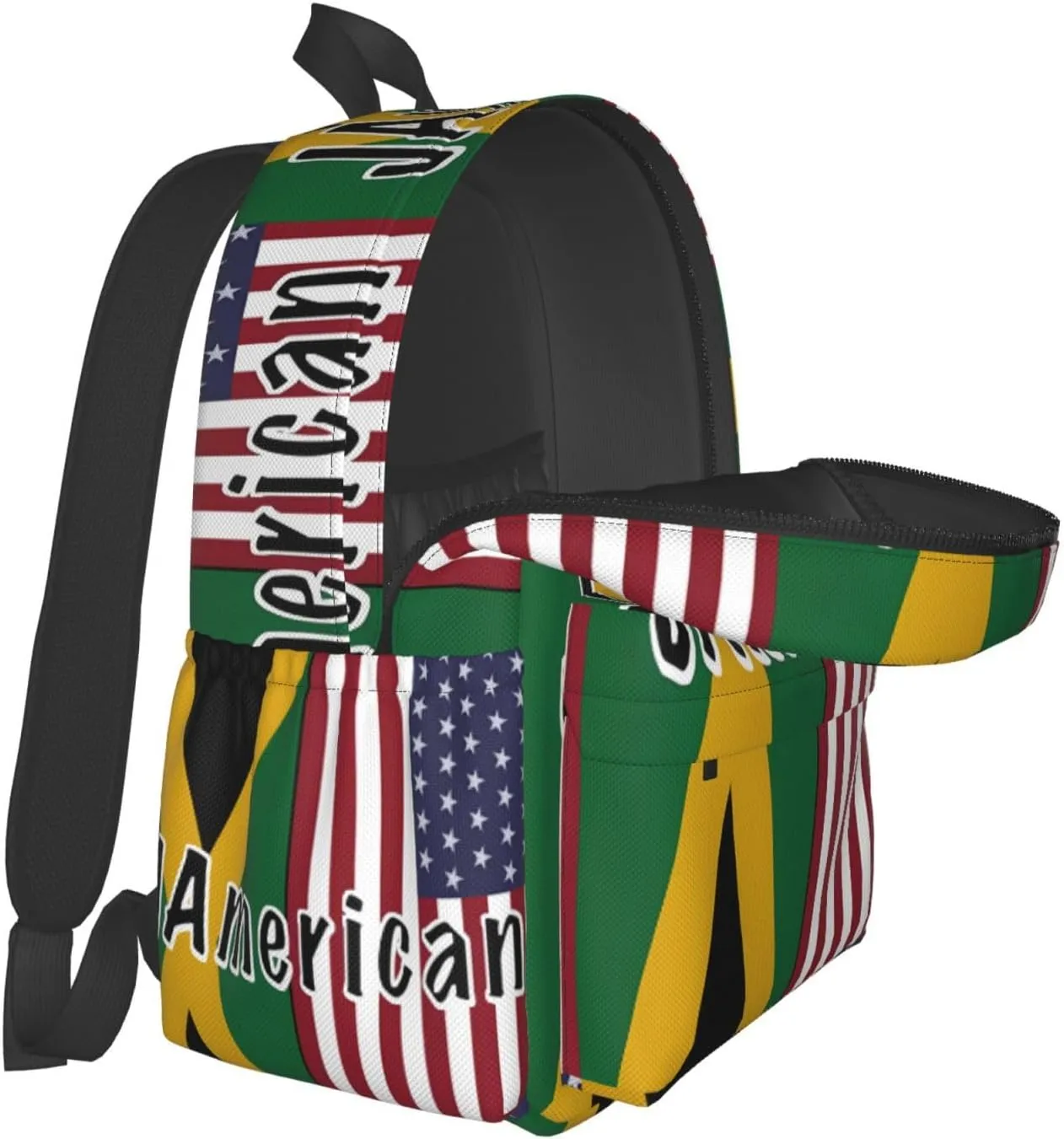 Jamaican Roots And American Flag Laptop Backpack Work Travel Backpacks Business Rucksack Casual Outdoor Daypack with Adjustable Strap Bags for Sports Office Gym Hiking