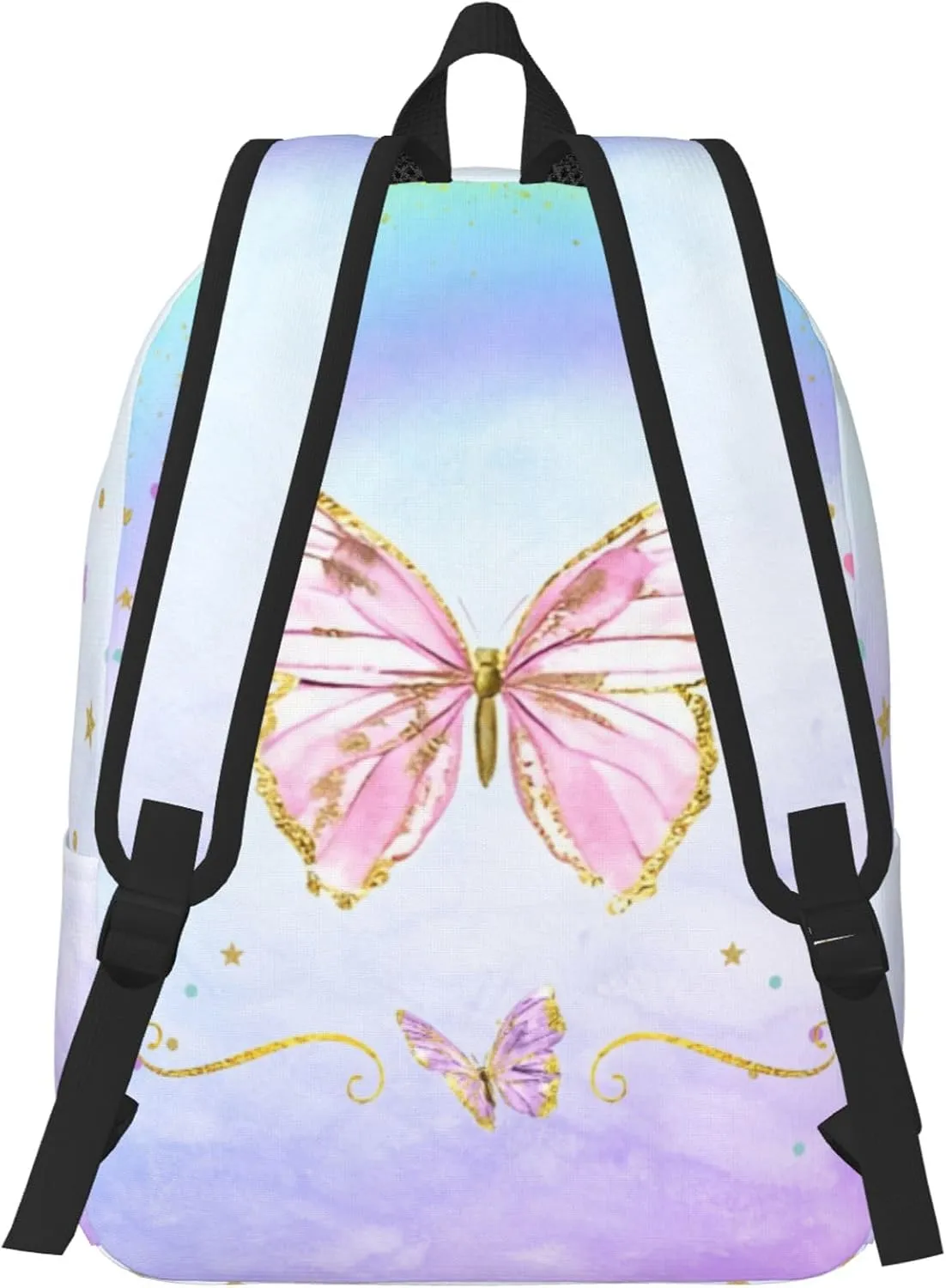 J&SBGFT Personalized Backpack for Girls,Custom Backpacks with Name,Customized Butterfly School Bag for Girl,Kids Book Bags for Student Back to School Travel Picnic 15in