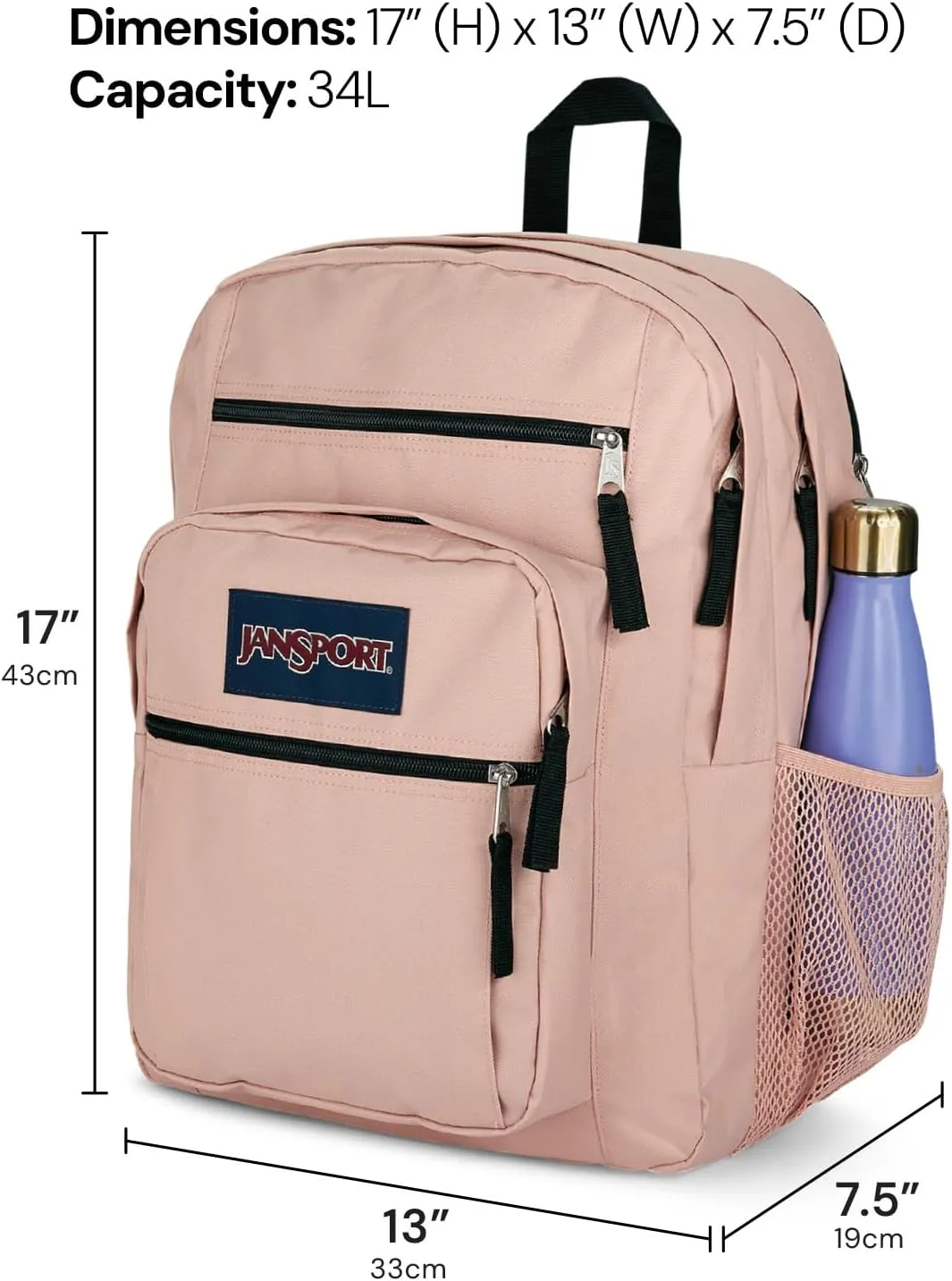 JanSport Laptop Backpack - Computer Bag with 2 Compartments, Ergonomic Shoulder Straps, 15” Laptop Sleeve, Haul Handle - Blue Dusk