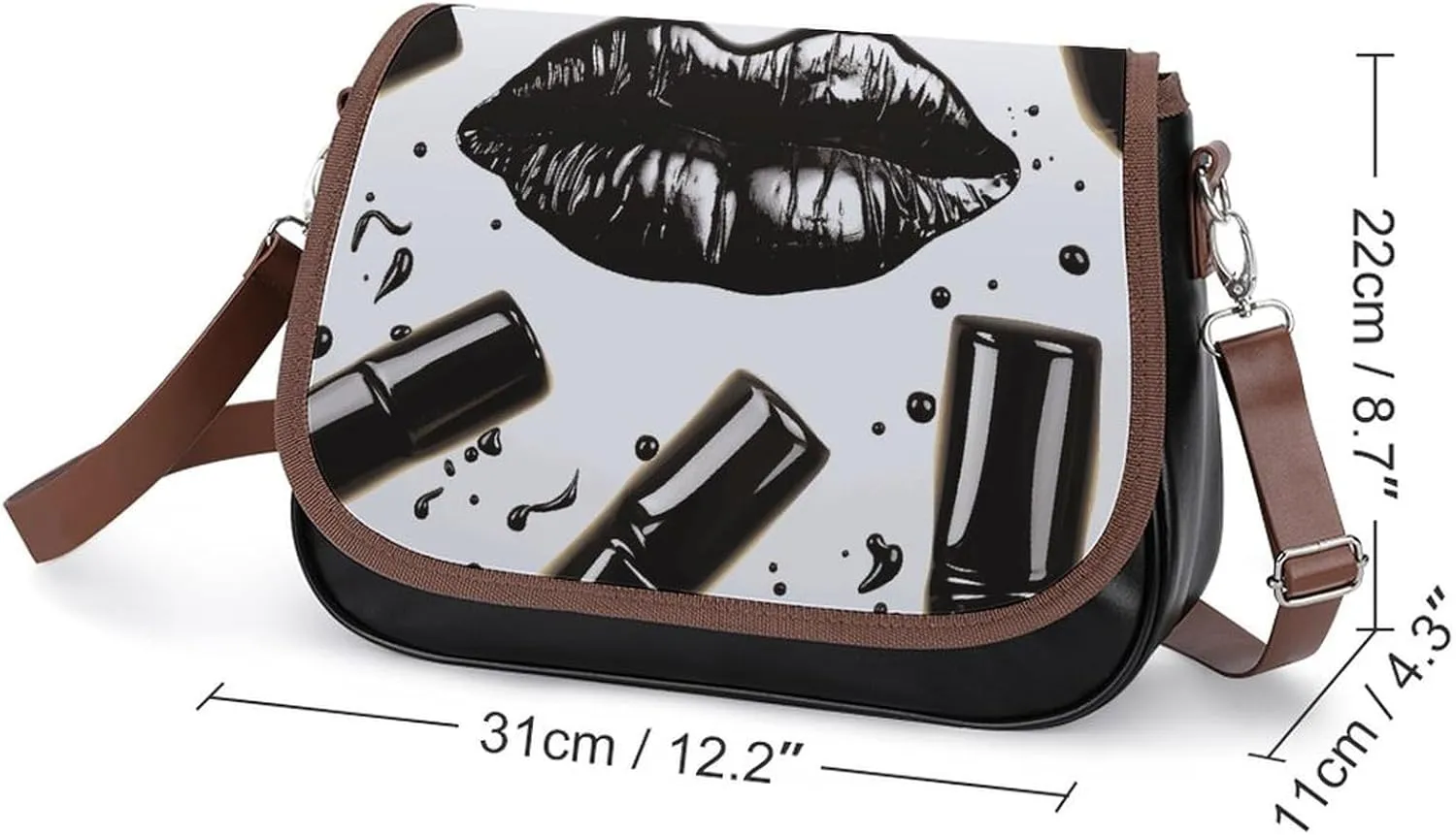 Japanese Sushi Shrimp Crossbody Bags for Women Travel Shoulder Bag Small Leather Cross Body Handbags