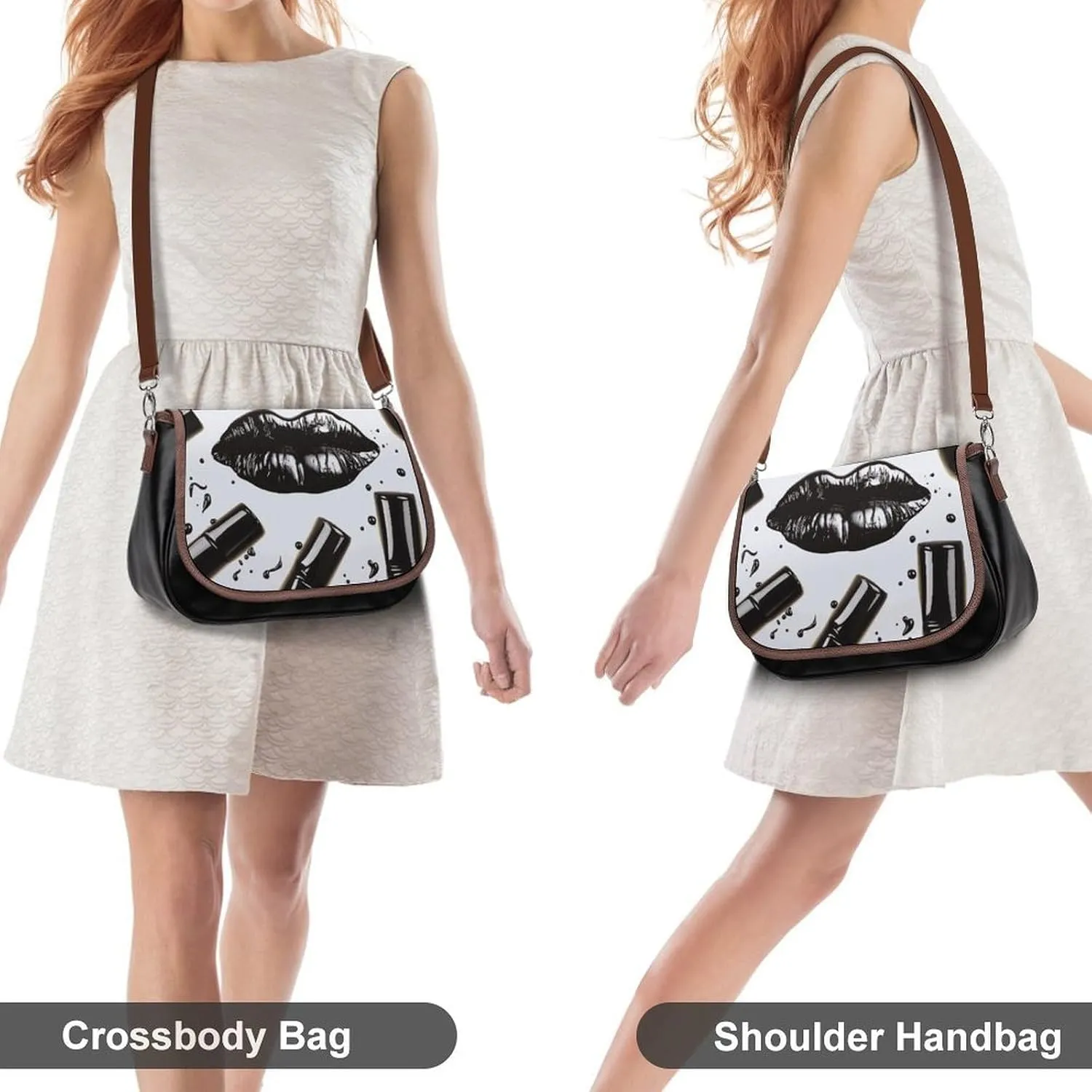 Japanese Sushi Shrimp Crossbody Bags for Women Travel Shoulder Bag Small Leather Cross Body Handbags