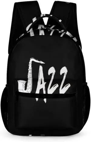 Jazz Saxophone Fashion Backpack Cute Daypack Unisex Laptop Bag for Travel Business Work