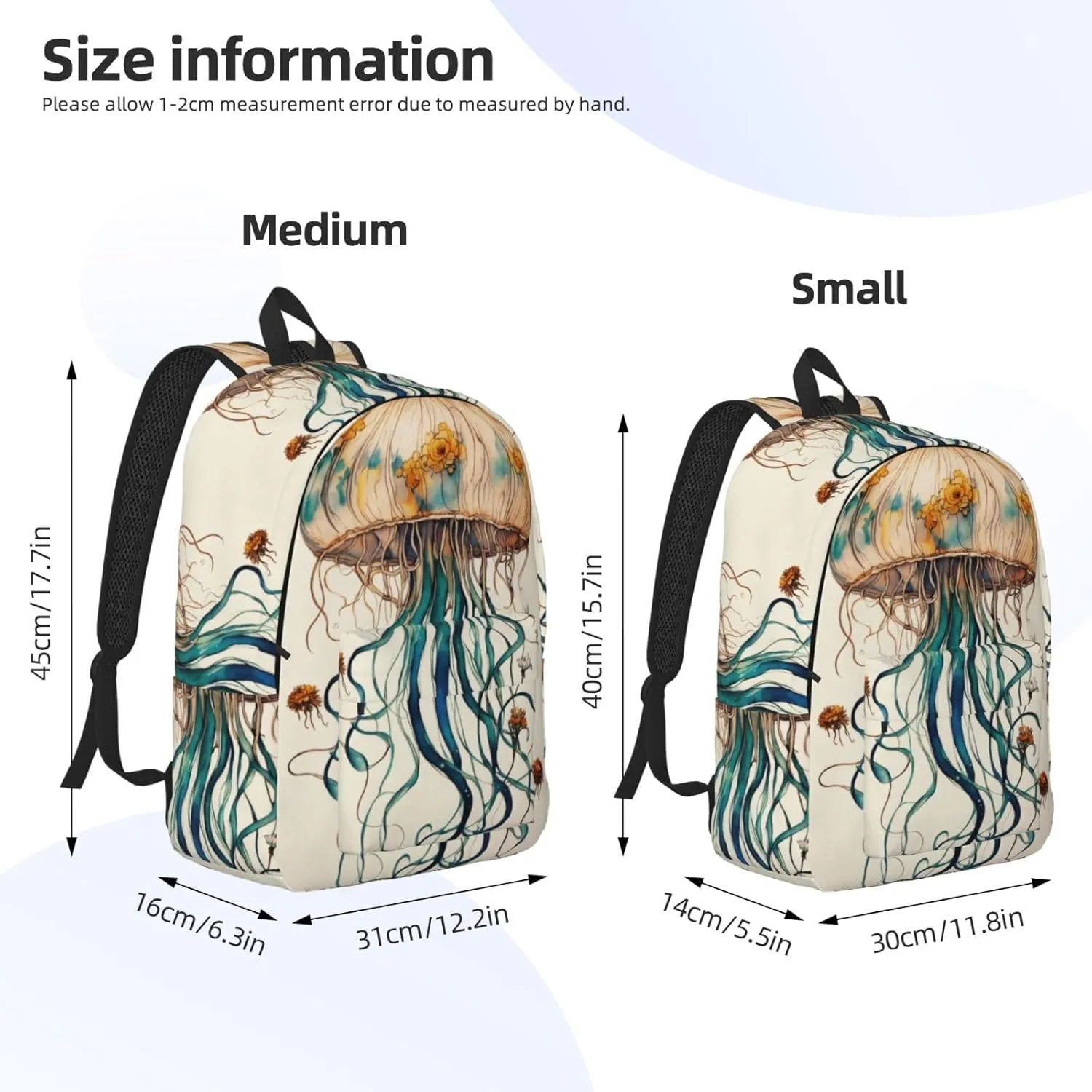 Jellyfish Pattern print Backpack Travel Backpacks for Women Men College Backpack Computer Bag for Travel