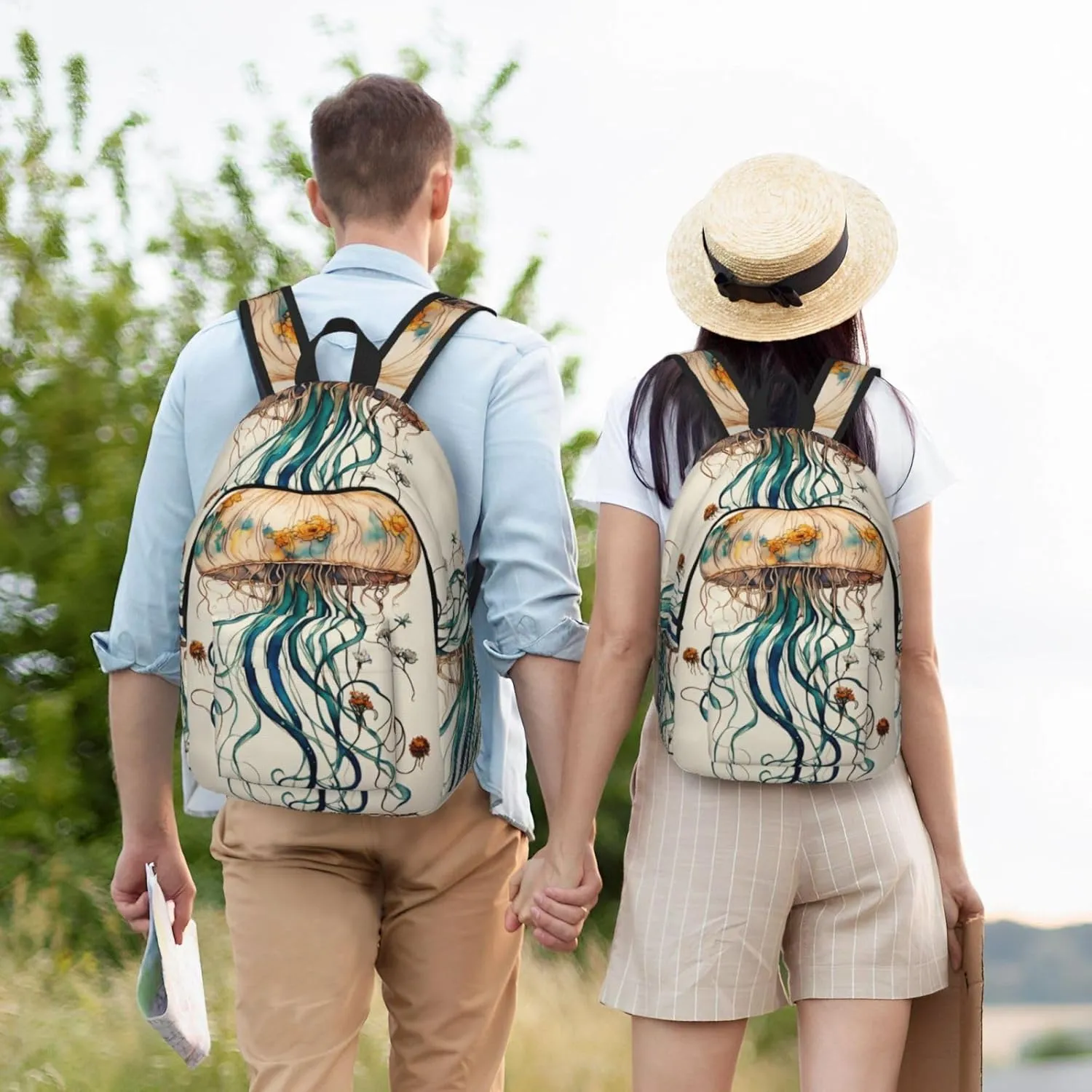 Jellyfish Pattern print Backpack Travel Backpacks for Women Men College Backpack Computer Bag for Travel