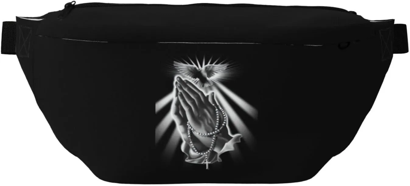 Jesus Cross Fanny Pack for Women Men Jesus Waist Wallet Bag Adjustable Belt Bags for Running, Shopping, Hiking