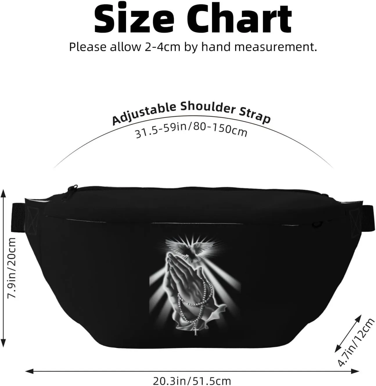 Jesus Cross Fanny Pack for Women Men Jesus Waist Wallet Bag Adjustable Belt Bags for Running, Shopping, Hiking