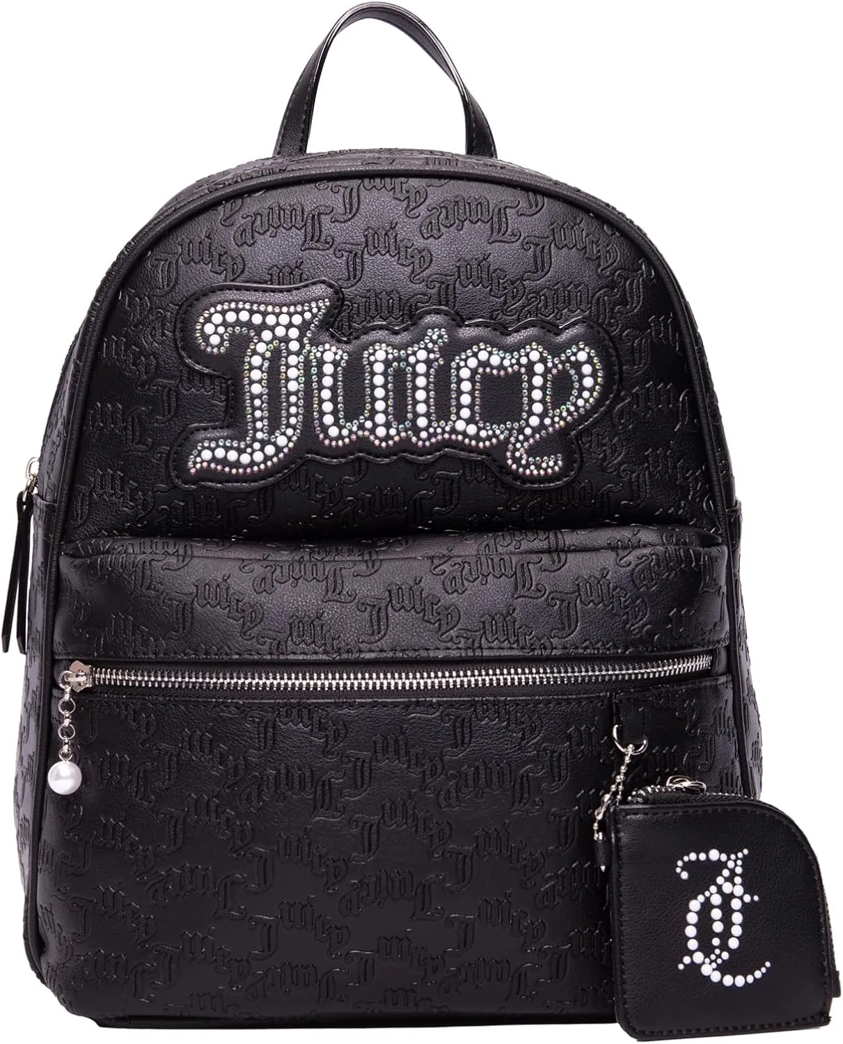 Juicy Couture Women's String of Pearls Backpack, LIQUORICE, One Size