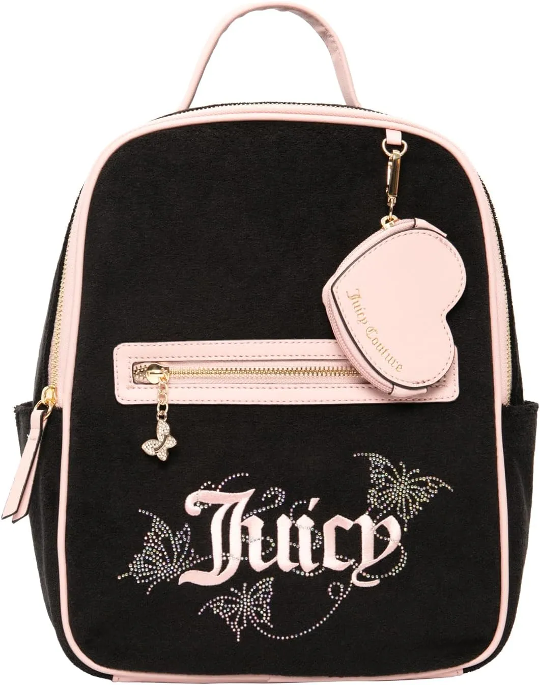 Juicy Couture Women's WINGIN’ IT Backpack, LIQUORICE/Pink Dia, One Size
