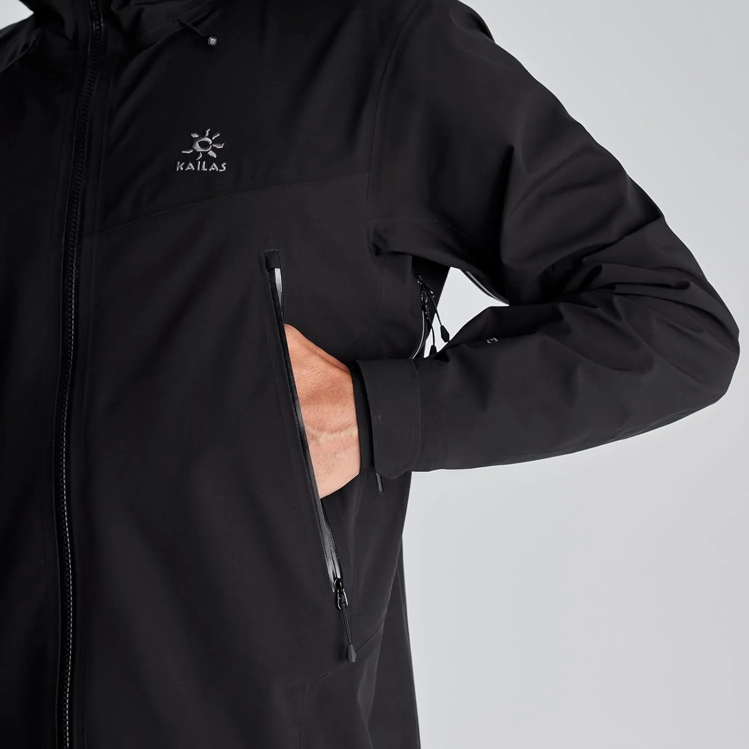 KAILAS Men's Rain Hard Shell Jacket Hooded Waterproof Windproof Breathable Lightweight Hiking Mountain Outdoor Jacket