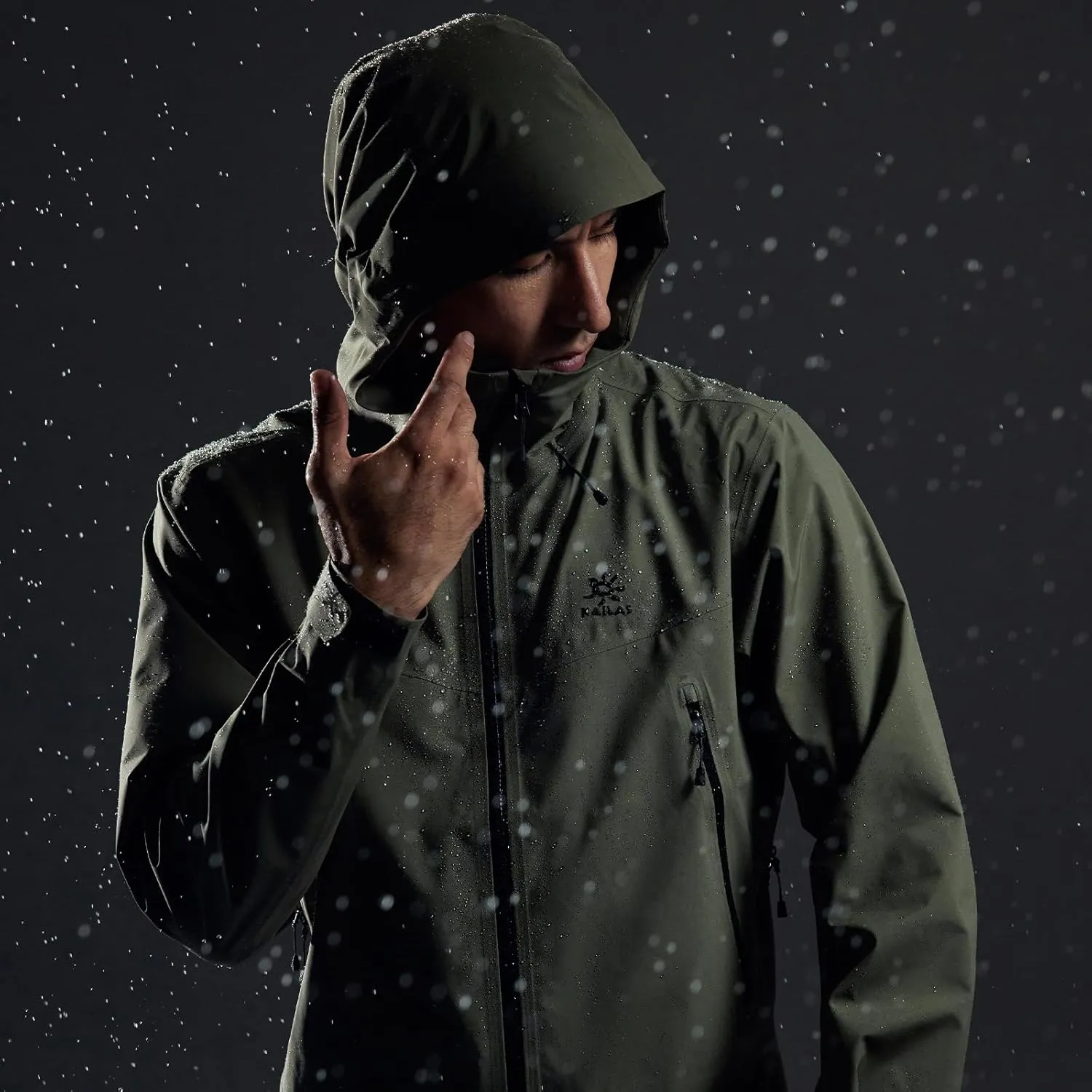 KAILAS Men's Rain Hard Shell Jacket Hooded Waterproof Windproof Breathable Lightweight Hiking Mountain Outdoor Jacket
