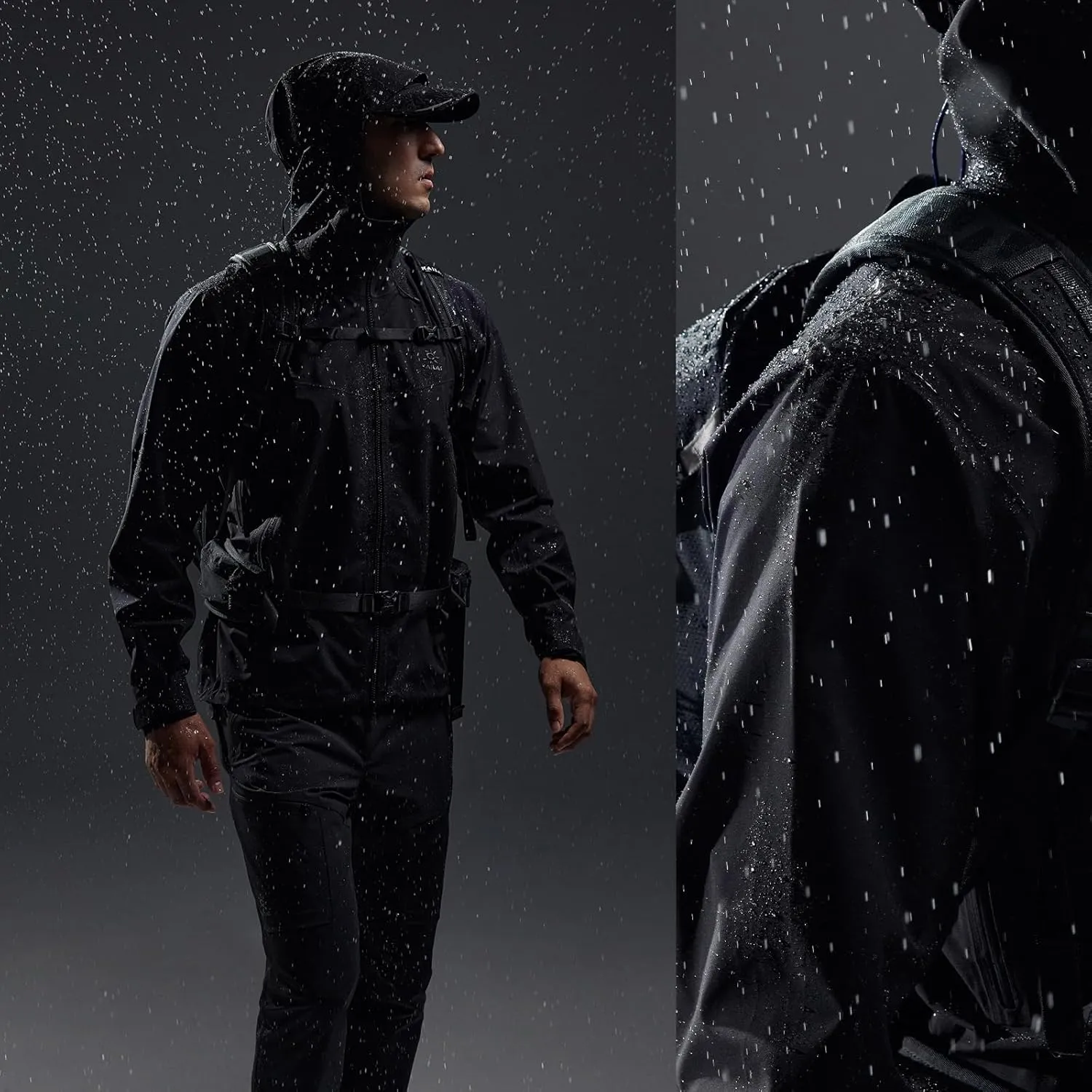 KAILAS Men's Rain Hard Shell Jacket Hooded Waterproof Windproof Breathable Lightweight Hiking Mountain Outdoor Jacket