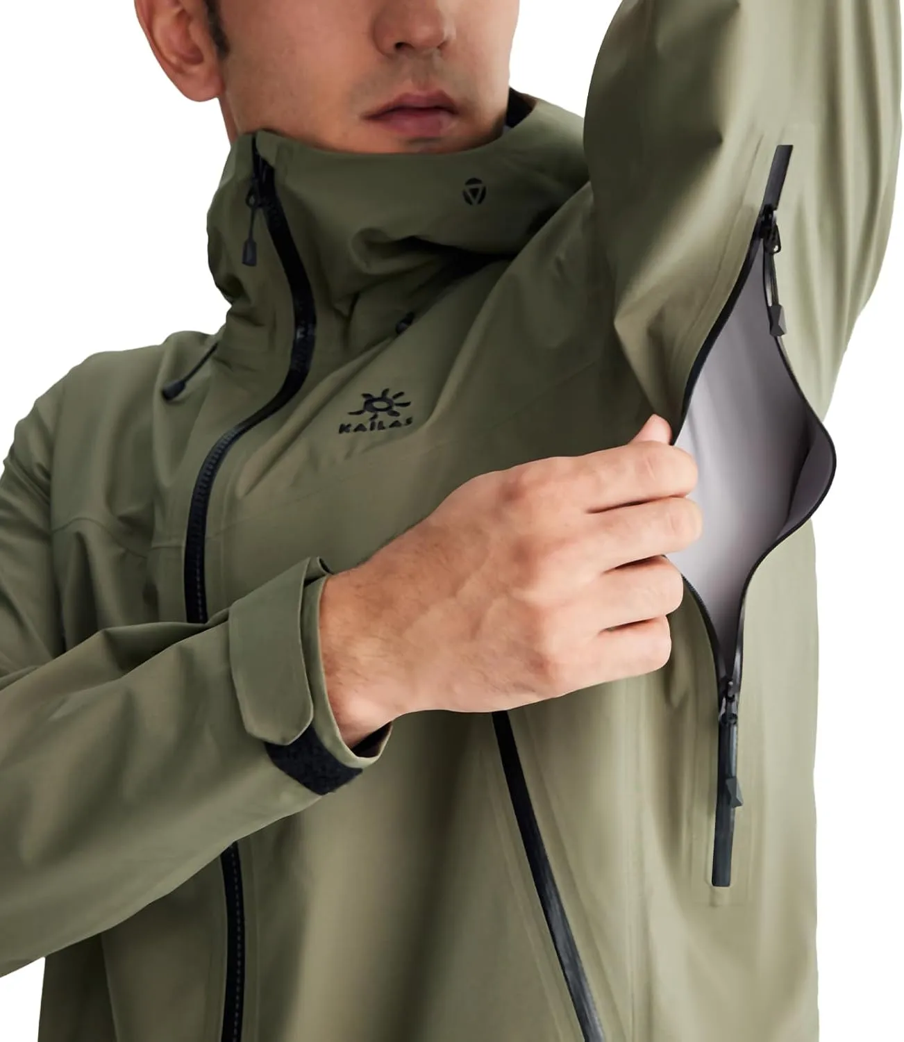 KAILAS Men's Rain Hard Shell Jacket Hooded Waterproof Windproof Breathable Lightweight Hiking Mountain Outdoor Jacket