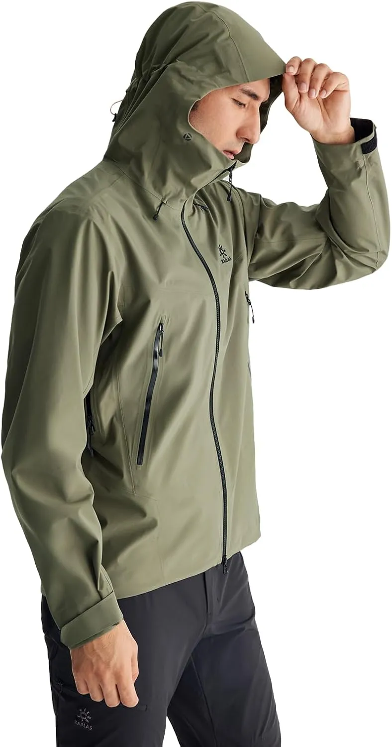 KAILAS Men's Rain Hard Shell Jacket Hooded Waterproof Windproof Breathable Lightweight Hiking Mountain Outdoor Jacket