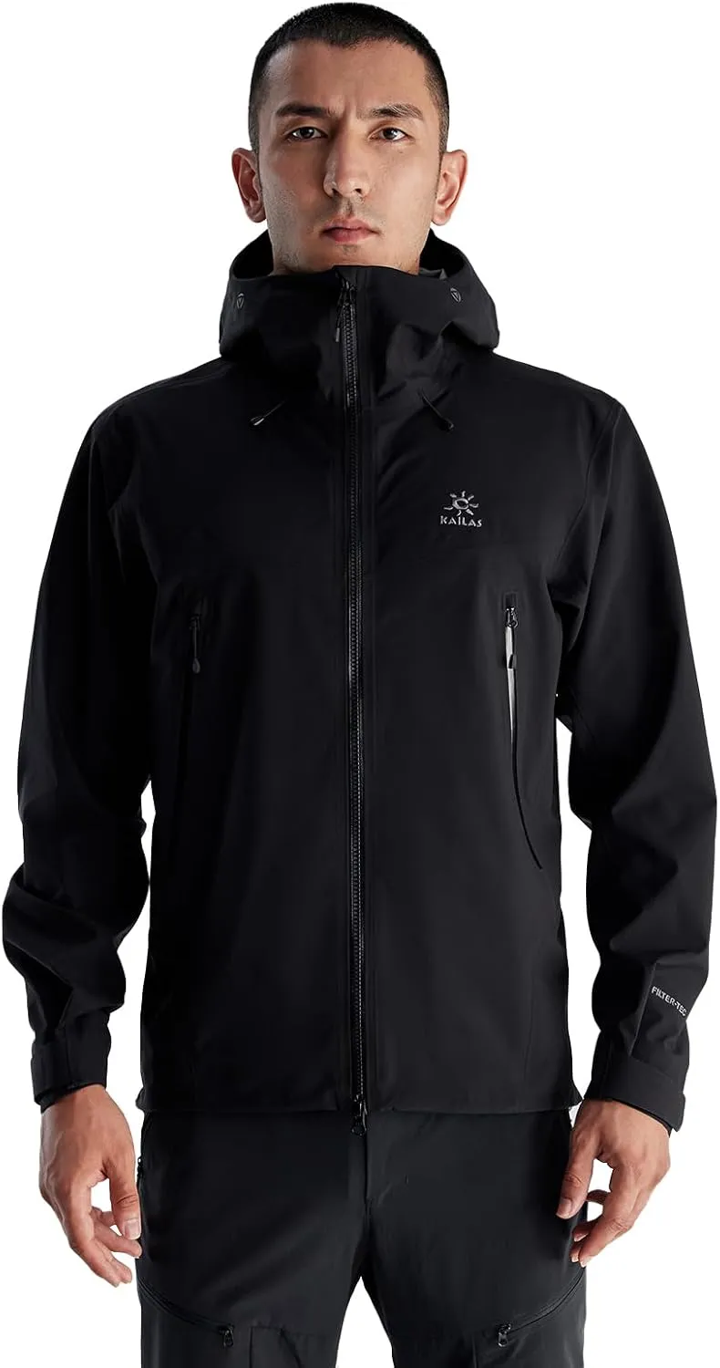 KAILAS Men's Rain Hard Shell Jacket Hooded Waterproof Windproof Breathable Lightweight Hiking Mountain Outdoor Jacket
