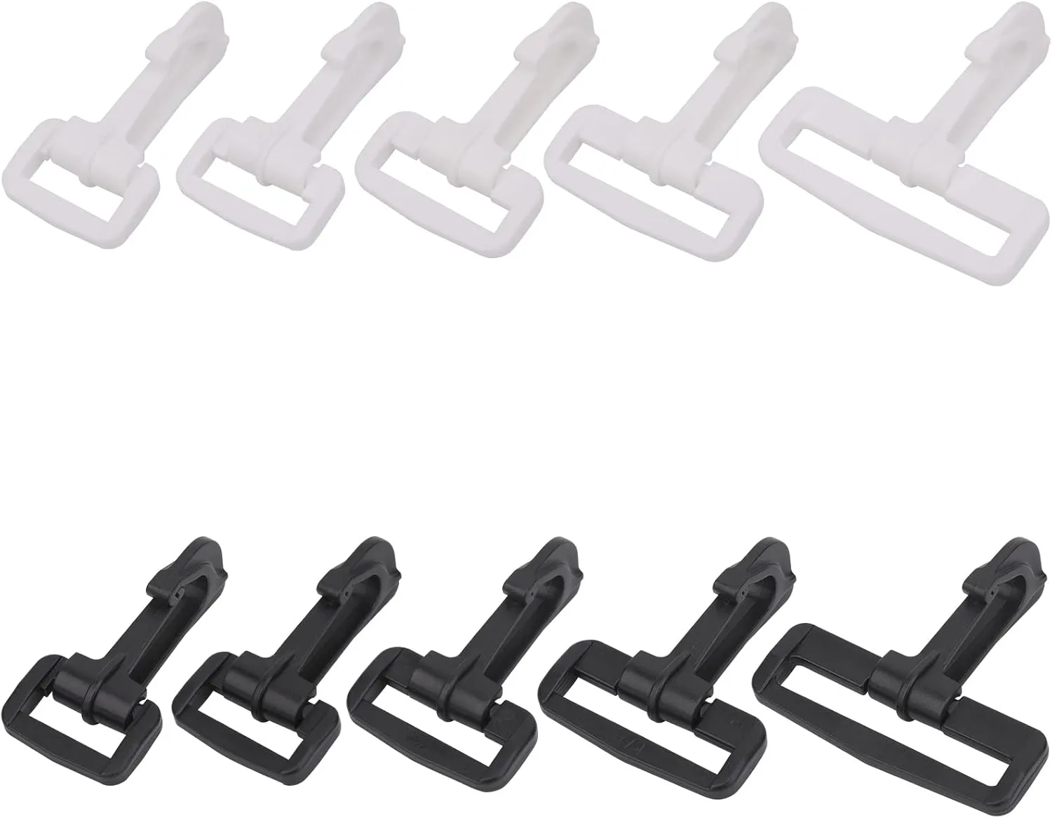 KAM 100pcs Plastic Swivel Snap Hooks Lobster Claw Clasp Trigger Clips Rotary Buckle Hook for Backpack, Webbing Strap, Travel Bag, Handbag, Pet Collar, 25mm, White